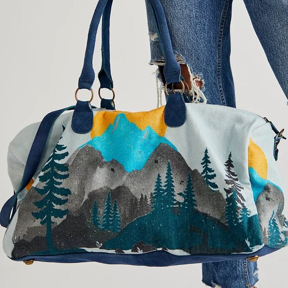 We The Free Handbags - FREE PEOPLE New Horizons Weekender Duffle Bag In Mountain NWOT